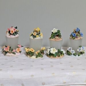 Floral Votive Candle Holders-Set Of 4